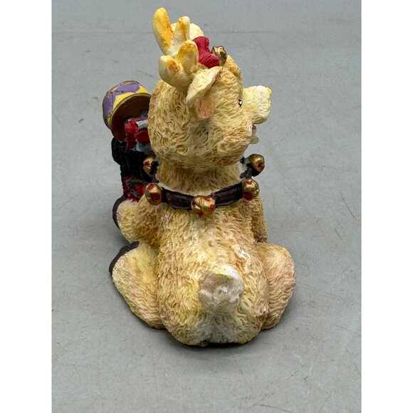Christmas Holiday Collection Reindeer Figurine stocking drum bell bow red READ - Picture 3 of 5